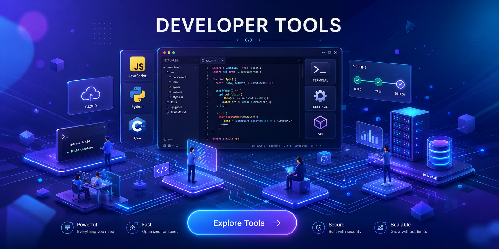 Free online developer tools diagram workspace layout