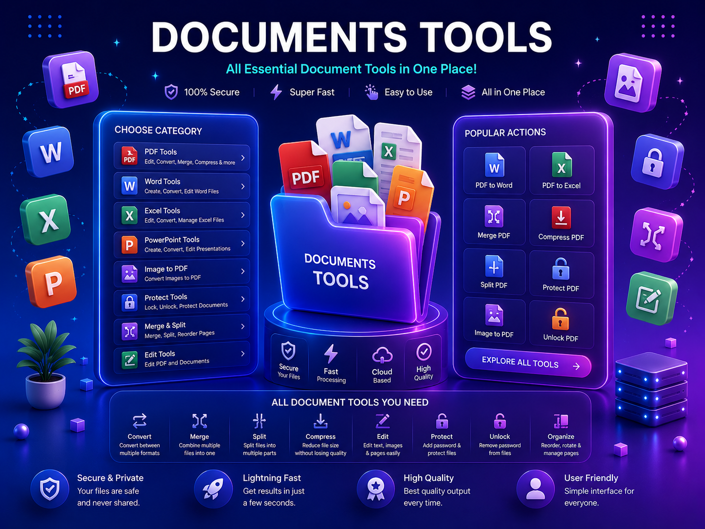 Free online Document Tools for PDF Word Excel and PowerPoint files