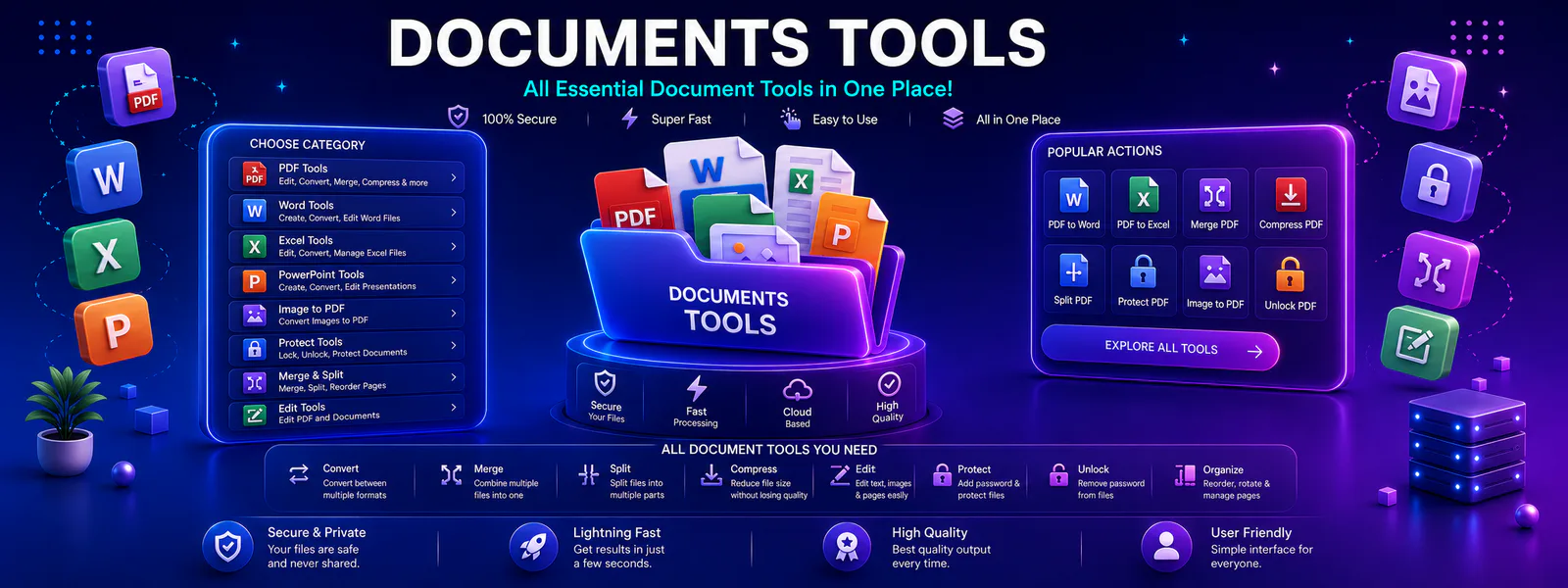 Free online Document Tools for PDF Word Excel and PowerPoint files